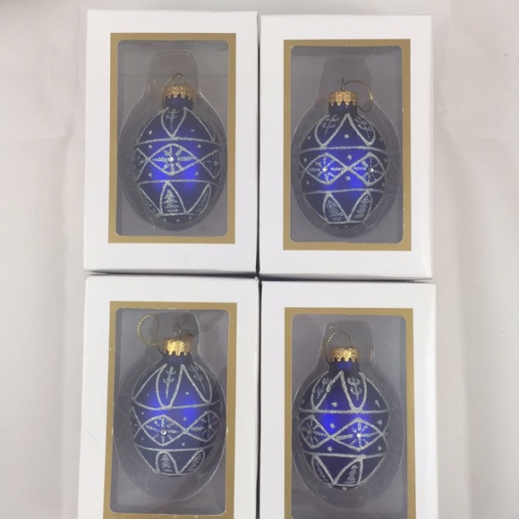 Vintage GKI/Bethlehem Glass Egg shaped embellished Christmas Ornament - Picture 8 of 8